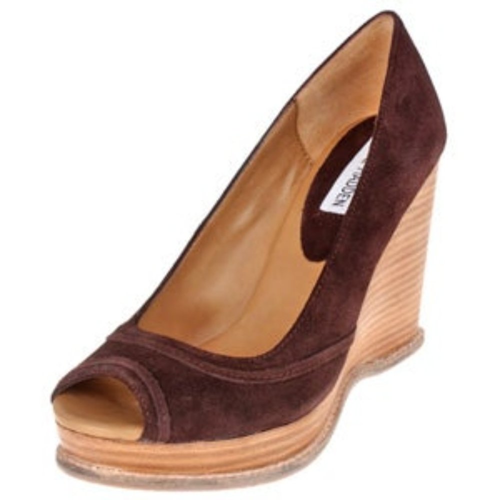 Steve Madden Suede Wedge Cristan size 7.5 brown